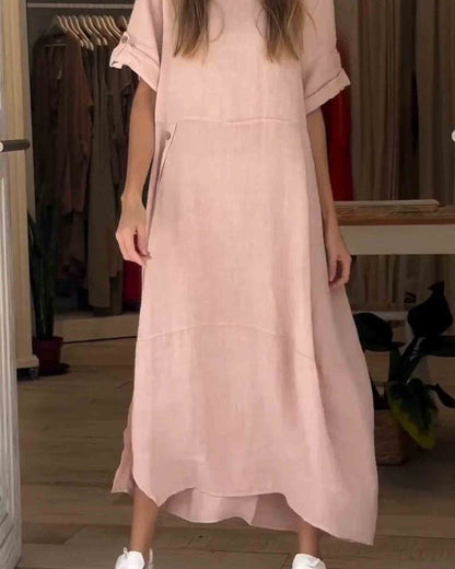 MYLAH - COTTON AND LINEN DRESS
