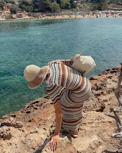 SEREA - Striped Crochet Dress