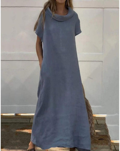 SINDY - LINEN DRESS WITH COLLAR