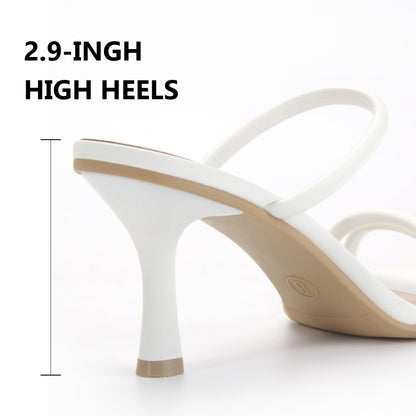 Square Open Toe Strappy Mules Heeled Sandals