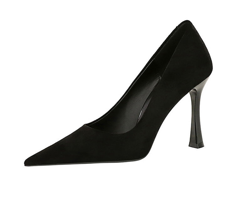 Wine Glass Heel Shallow Mouth Pointed Toe