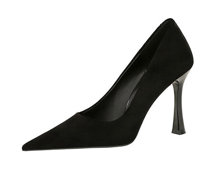 Wine Glass Heel Shallow Mouth Pointed Toe