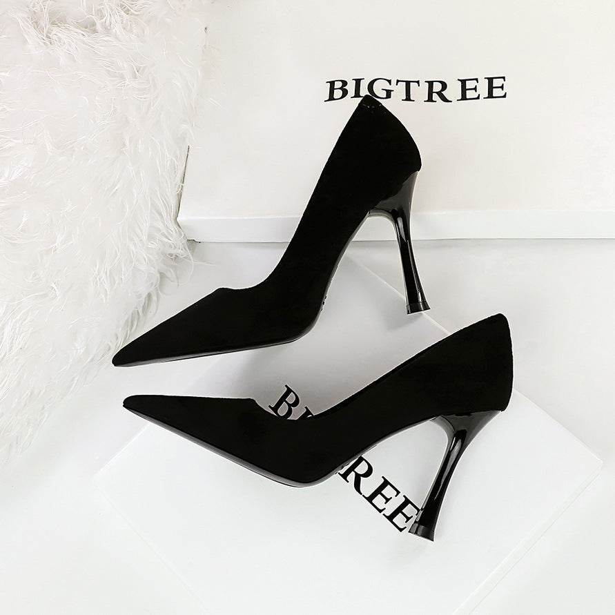 Wine Glass Heel Shallow Mouth Pointed Toe