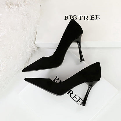 Wine Glass Heel Shallow Mouth Pointed Toe