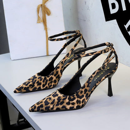 Satin Stiletto Heels Pointed Toe