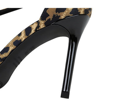Cutout Square Toe Suede Strap Stiletto