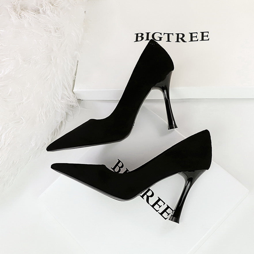 Wine Glass Heel Shallow Mouth Pointed Toe