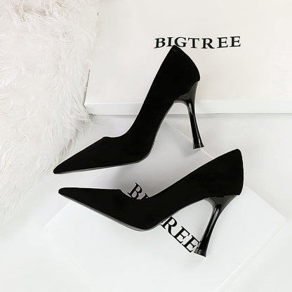 Wine Glass Heel Shallow Mouth Pointed Toe