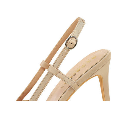 Satin Bow Metal Tip  Color Block Back Strap Pumps