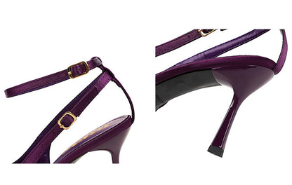 Satin Stiletto Heels Pointed Toe