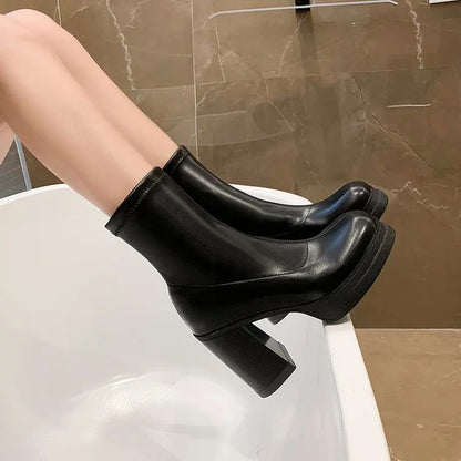 Basic Square Toe Ankle Boots