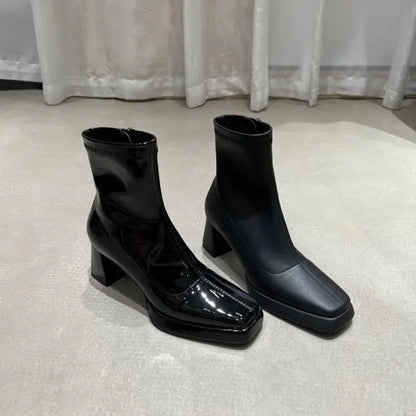 Basic Square Toe Ankle Boots