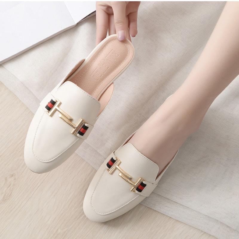 Pointed Toe Loafers Slides