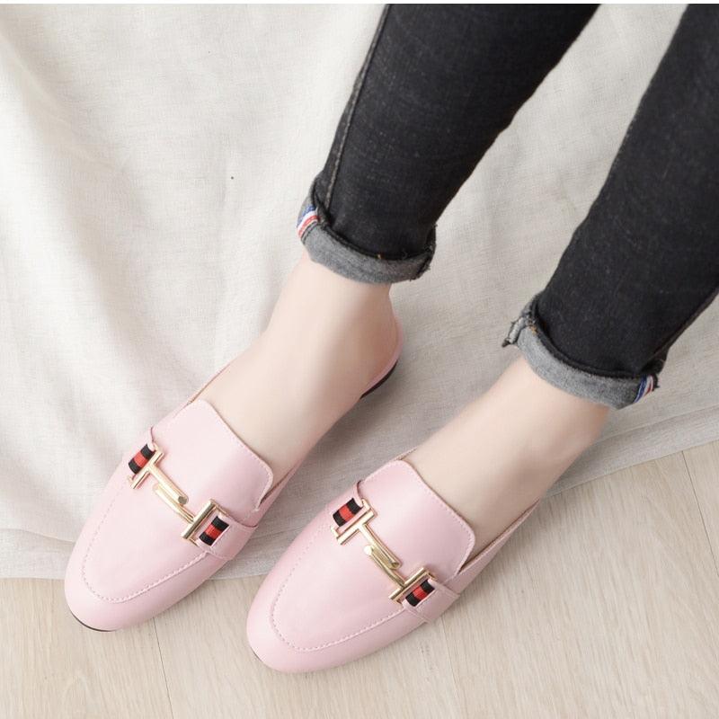 Pointed Toe Loafers Slides