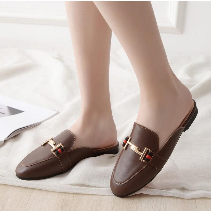 Pointed Toe Loafers Slides