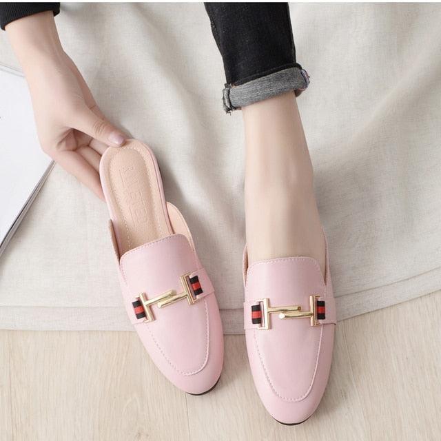 Pointed Toe Loafers Slides
