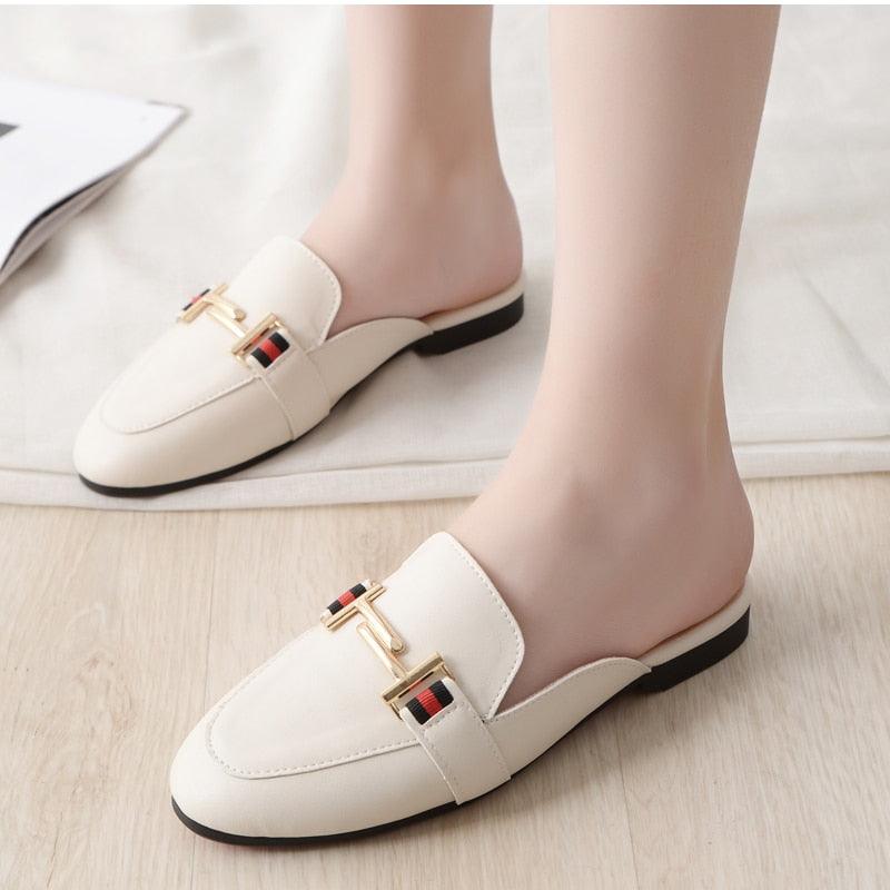 Pointed Toe Loafers Slides