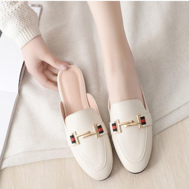 Pointed Toe Loafers Slides