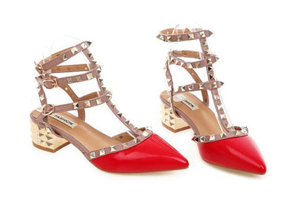 Valentinian Closed Toe Pointy Heels With Adjustable Strap